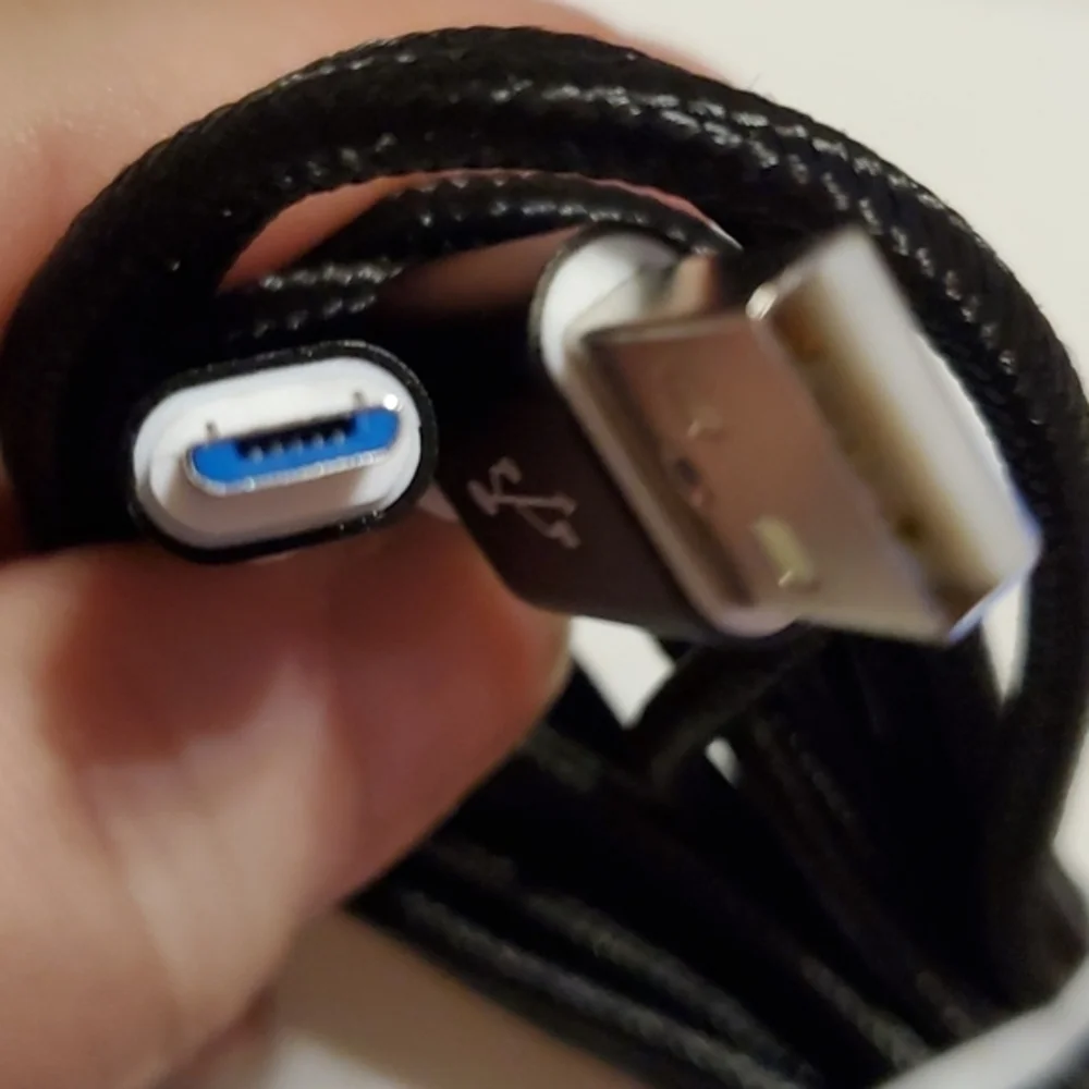 10ft Micro USB‎ Fast Charging Charger Black NWOT Heavy Duty Braided Cable Cord